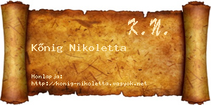 Kőnig Nikoletta névjegykártya
